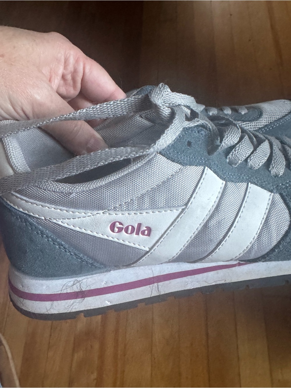 Gola Women's Gray, White & Pink Retro Sneaker
